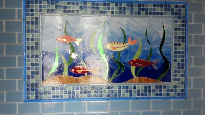 Custom Mosaic Fish Suitcase