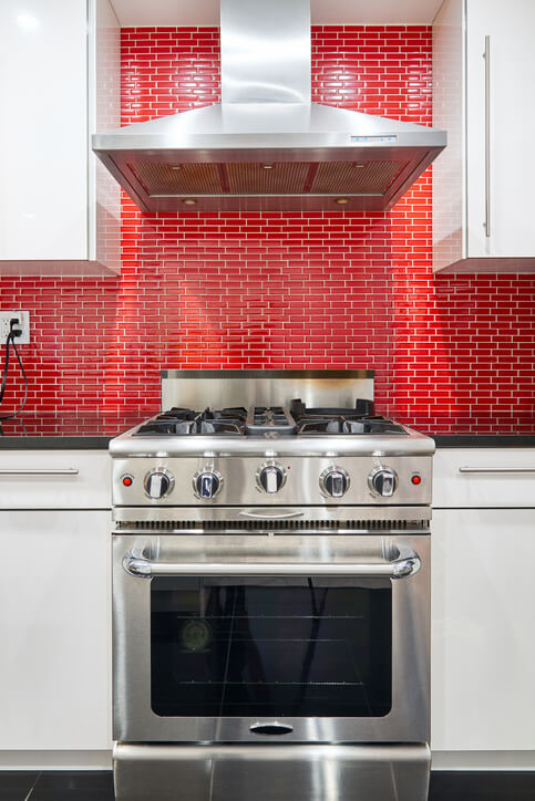 tile colors red kitchen backsplash